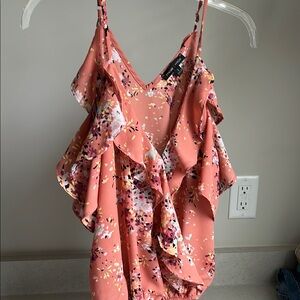 Moa Moa Pink Flutter Sleeve Ruffled Camisole